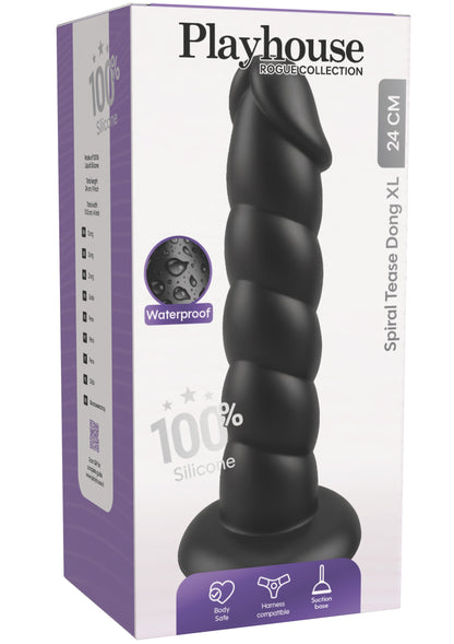 Spiral Tease Dong Silicone XL BLACK - 1