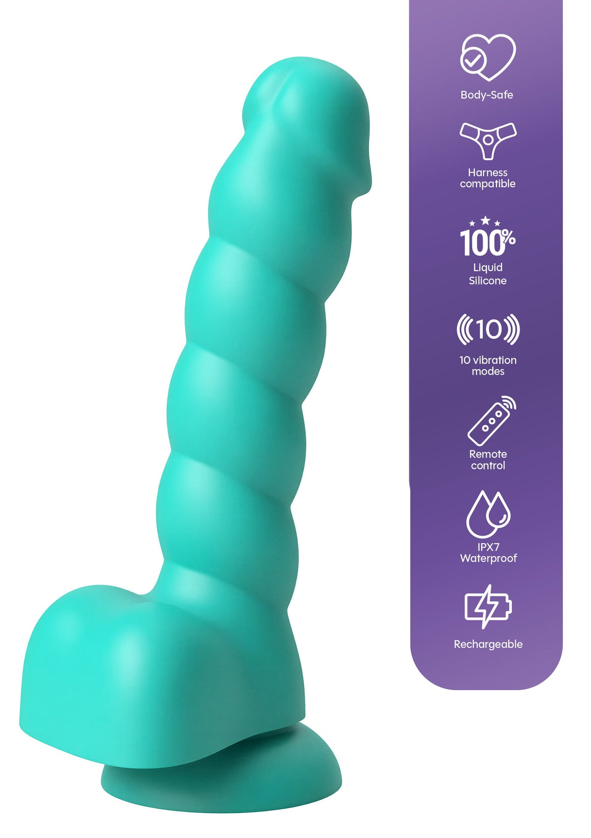 Spiral Tease Vibrating Dildo Silicone S GREEN - 7