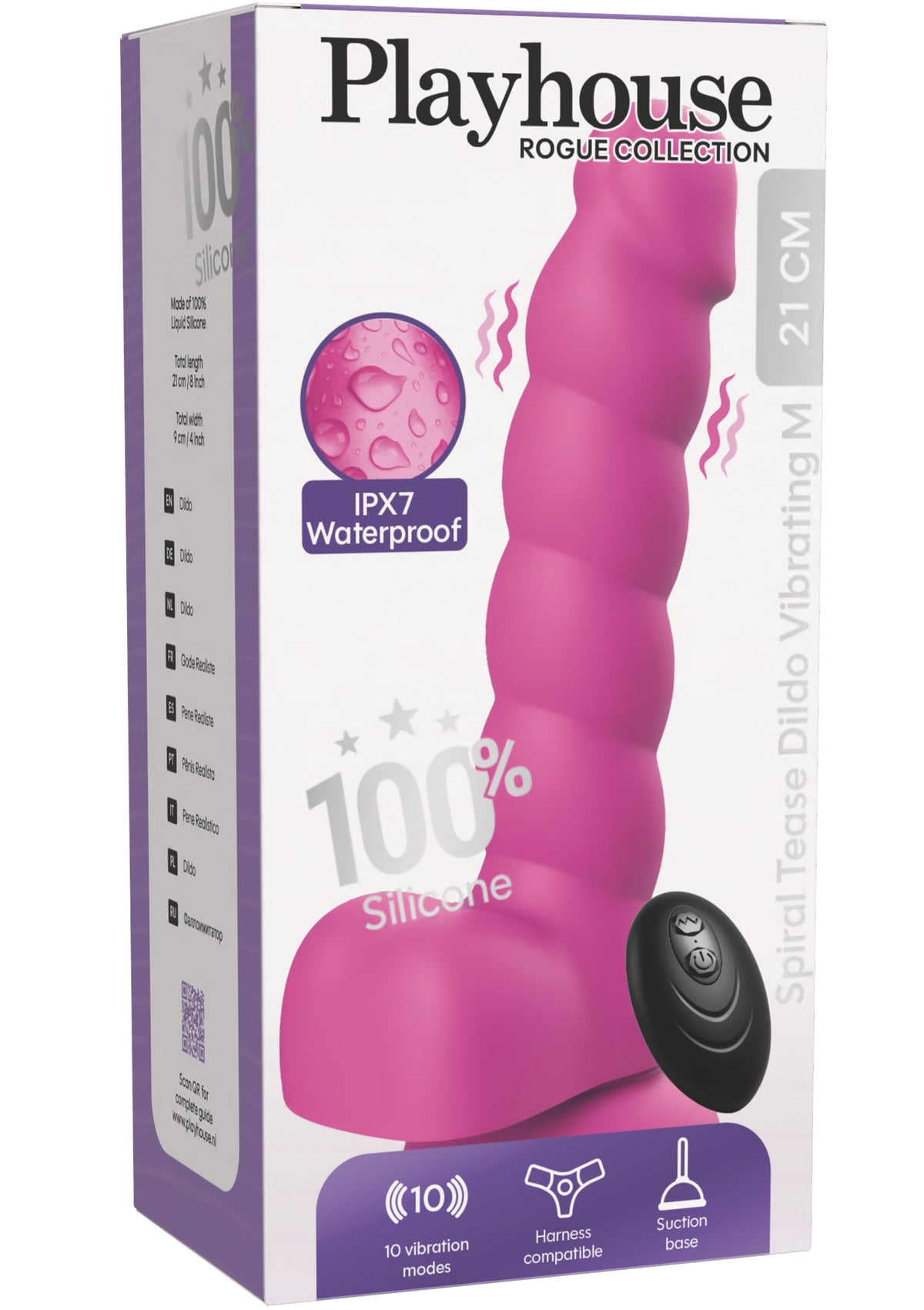 Spiral Tease Vibrating Dildo Silicone M PINK - 1