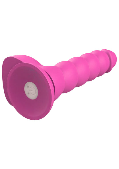 Spiral Tease Vibrating Dildo Silicone M PINK - 5