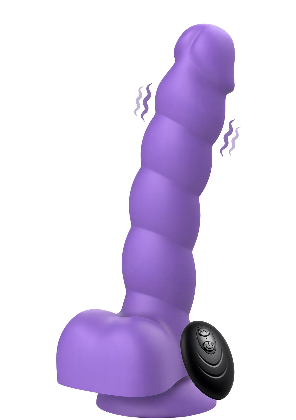 Spiral Tease Vibrating Dildo Silicone L PURPLE - 0