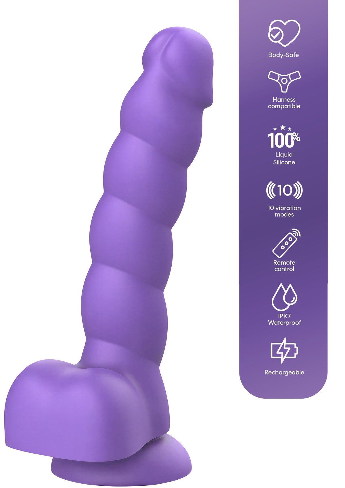 Spiral Tease Vibrating Dildo Silicone L PURPLE - 7