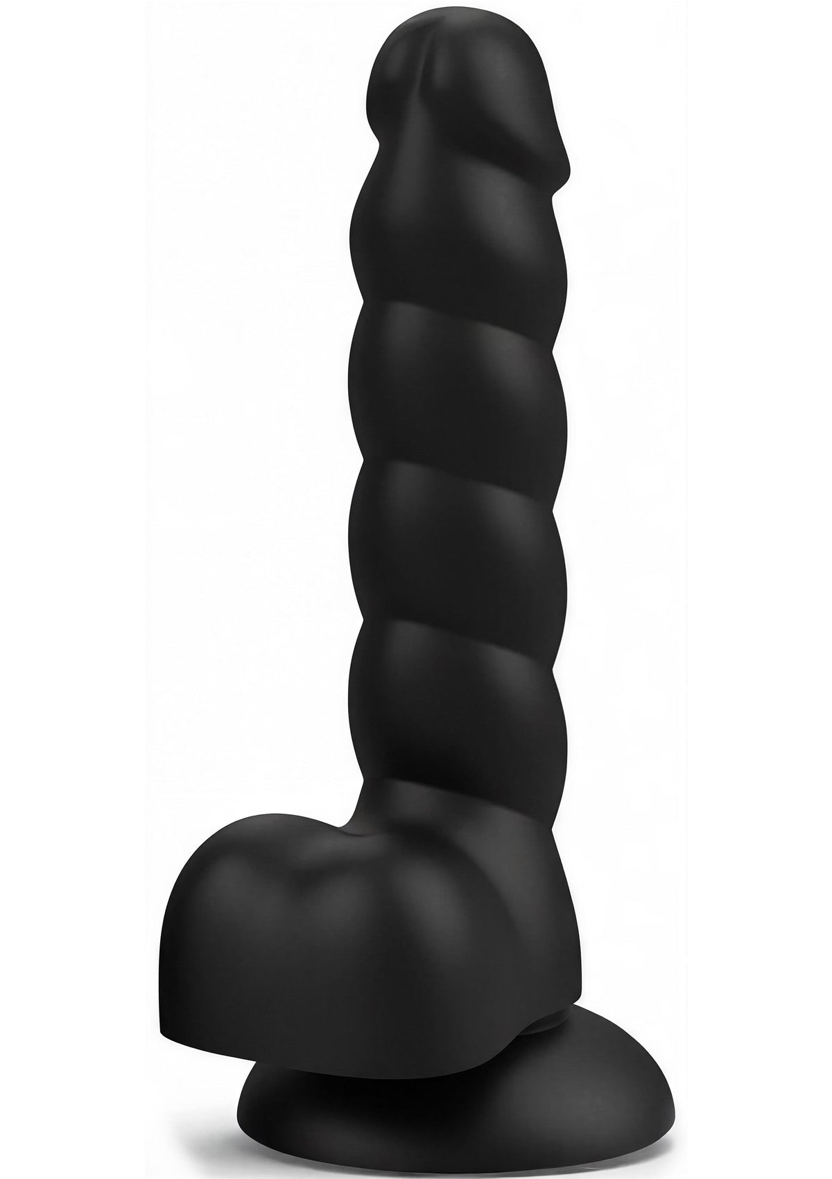 Spiral Tease Vibrating Dildo Silicone XL BLACK - 4