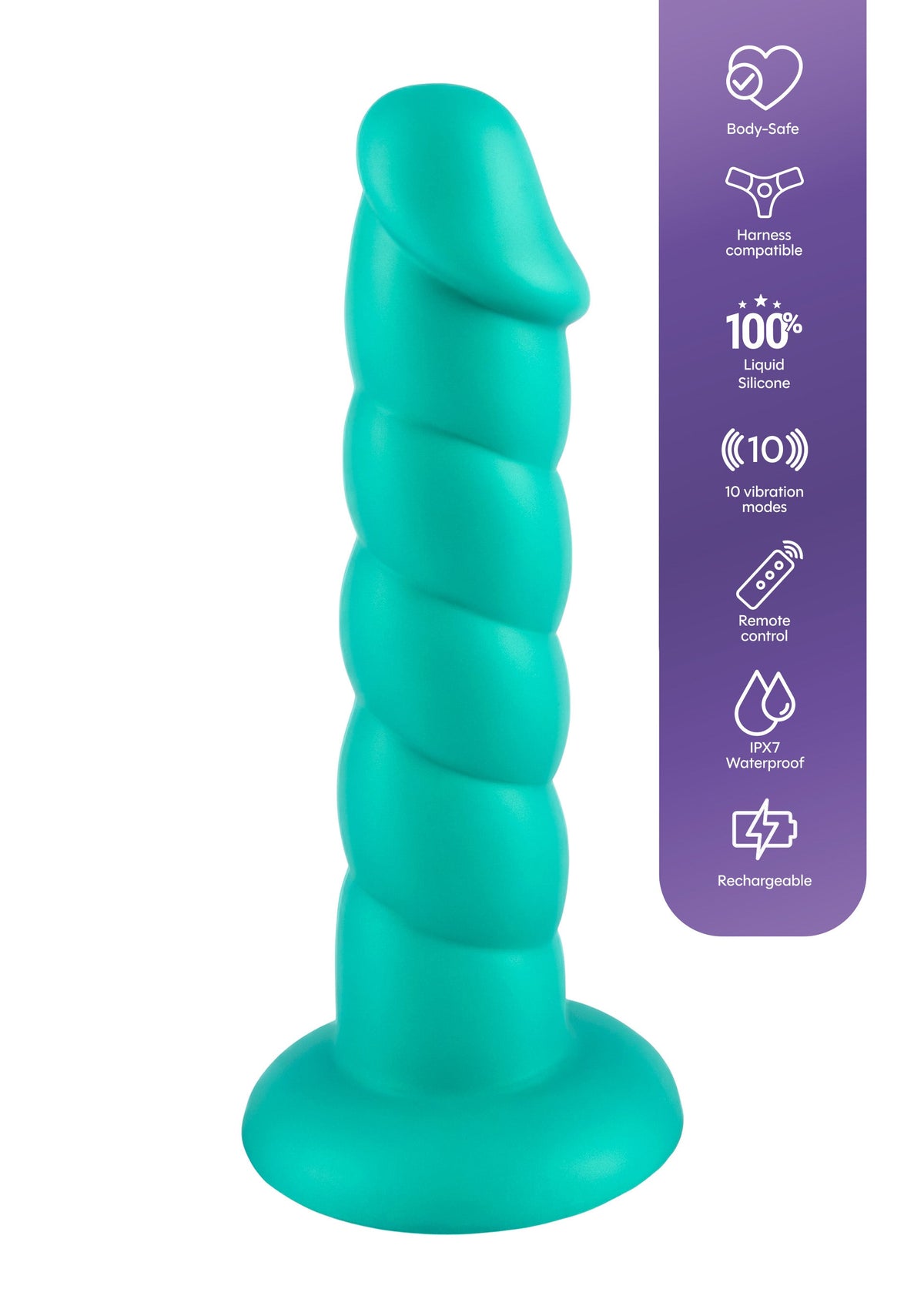 Spiral Tease Vibrating Dong Silicone S GREEN - 4