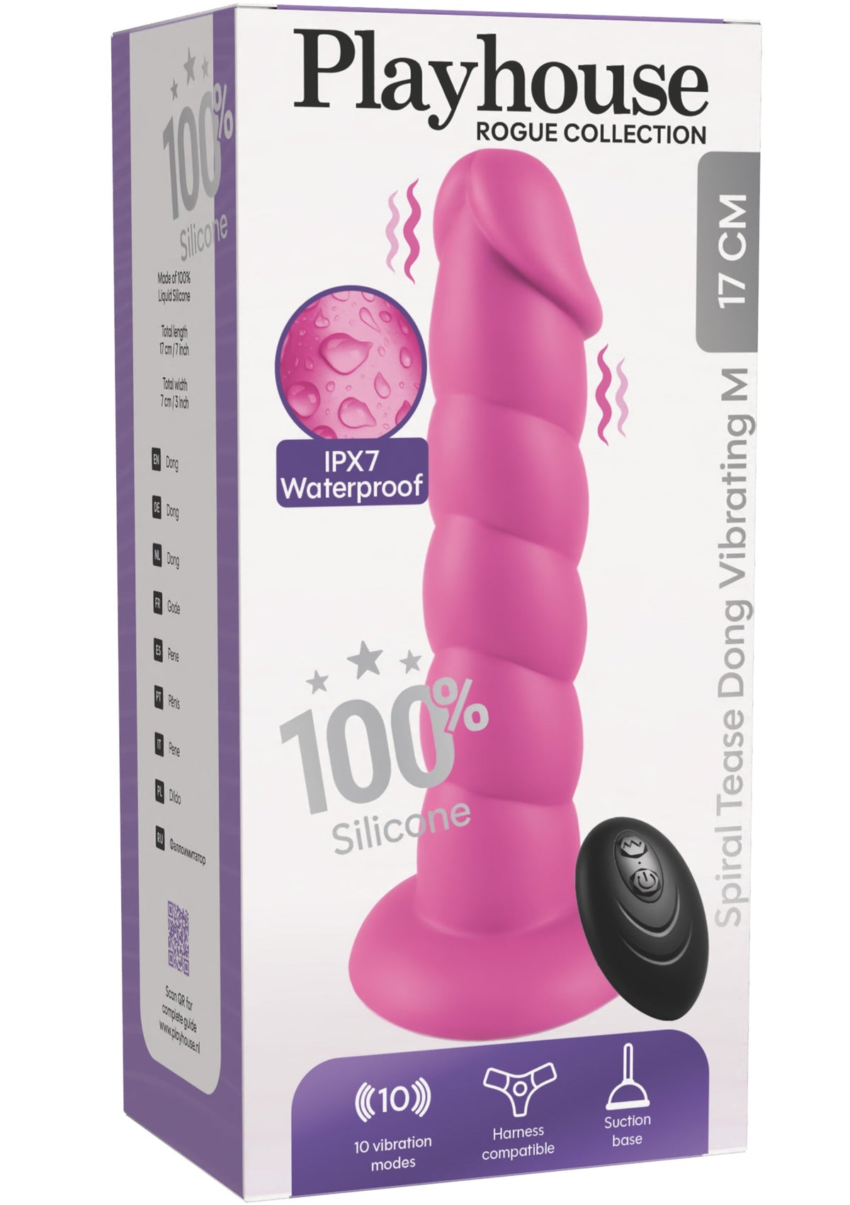 Spiral Tease Vibrating Dong Silicone M PINK - 1