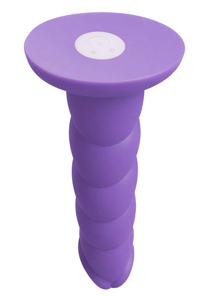 Spiral Tease Vibrating Dong Silicone L PURPLE - 5