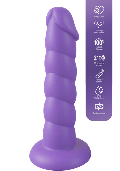 Spiral Tease Vibrating Dong Silicone L PURPLE - 6