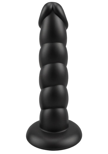 Spiral Tease Vibrating Dong Silicone XL BLACK - 5