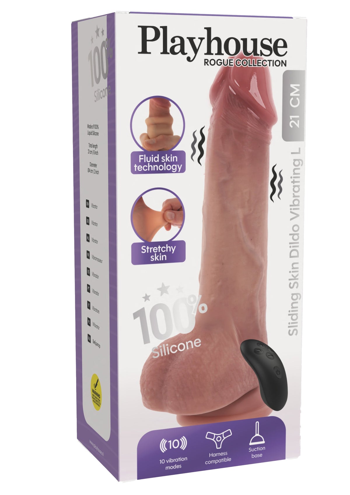 Sliding Skin Vibrating Dildo Silicone L SKIN - 1