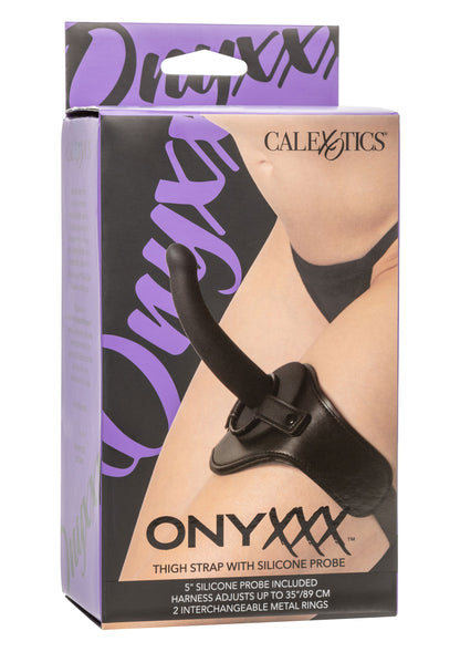 CalExotics Onyxxx Thigh Strap with Silicone Probe BLACK - 6