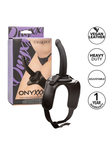 CalExotics Onyxxx Thigh Strap with Silicone Probe BLACK - 3