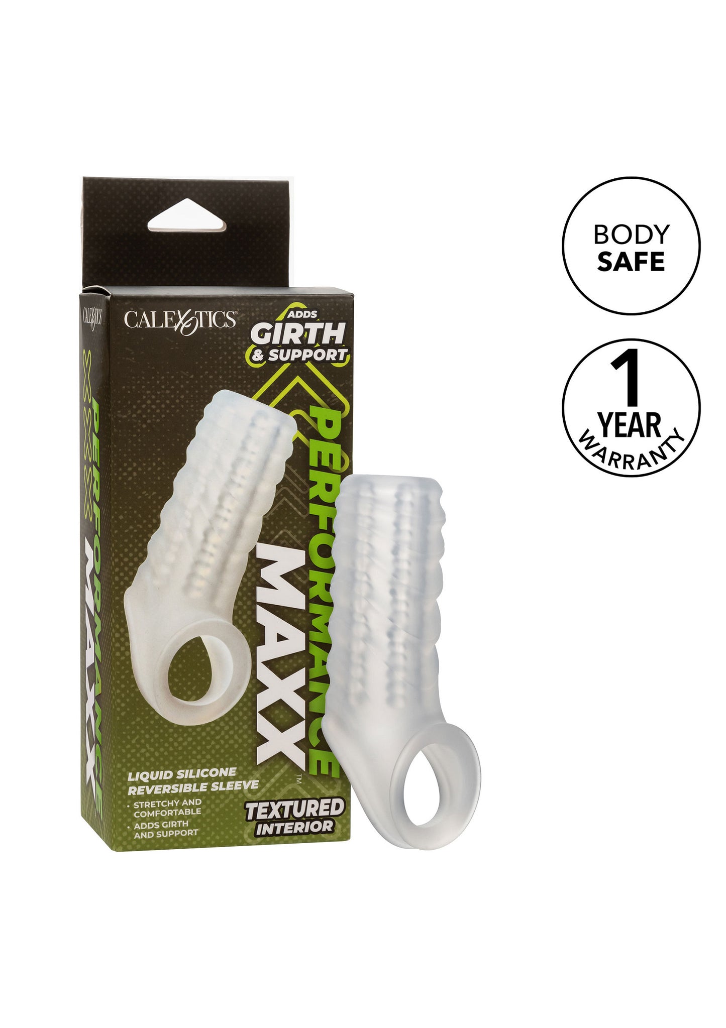 CalExotics Performance Maxx Liquid Silicone Reversible Sleeve TRANSPA - 8