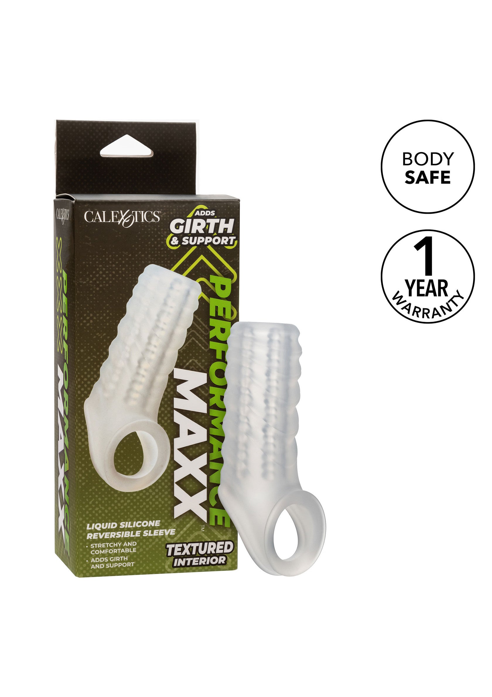 CalExotics Performance Maxx Liquid Silicone Reversible Sleeve TRANSPA - 8
