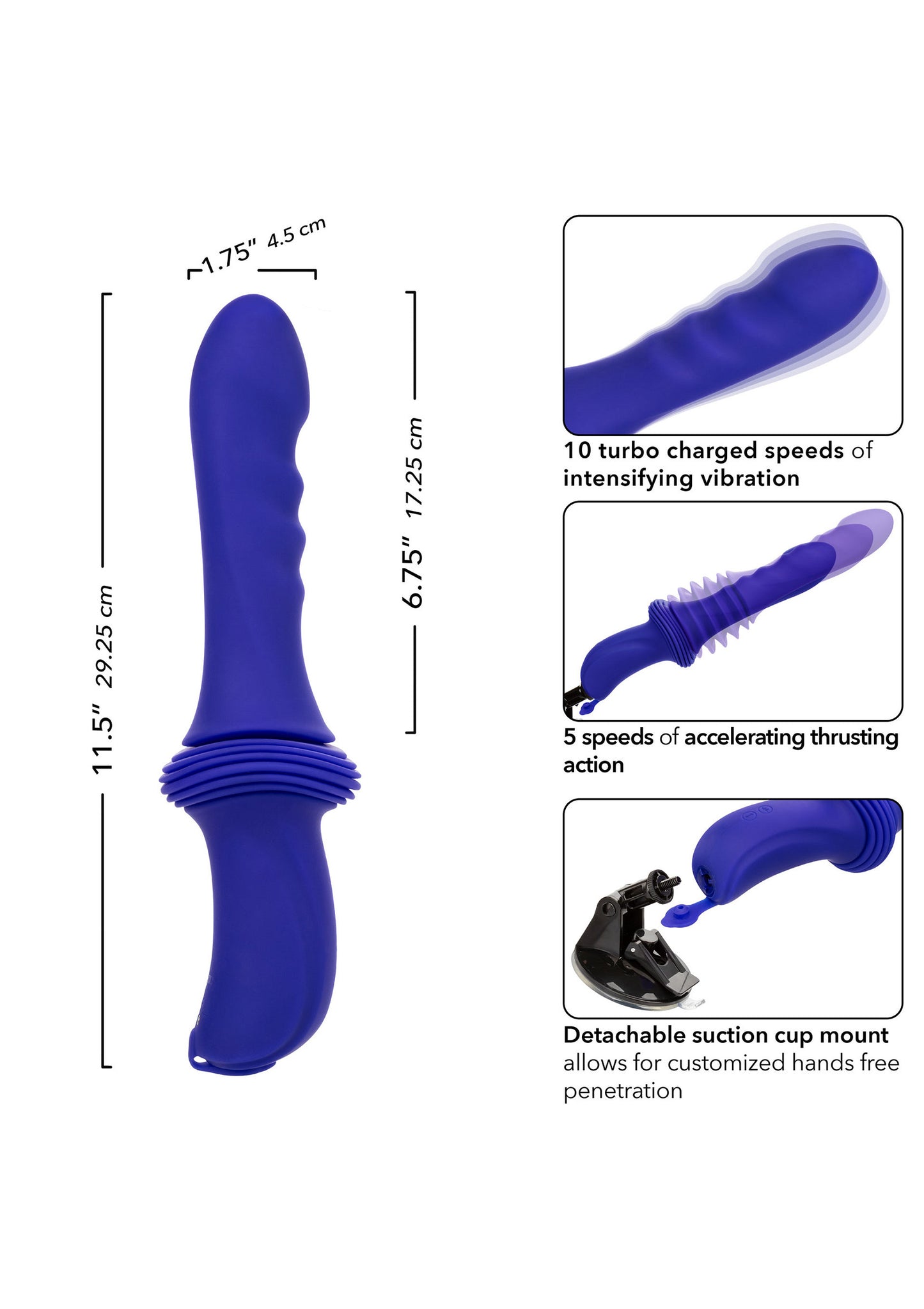 CalExotics Overdrive Sex Machine Ridged Thruster PURPLE - 6