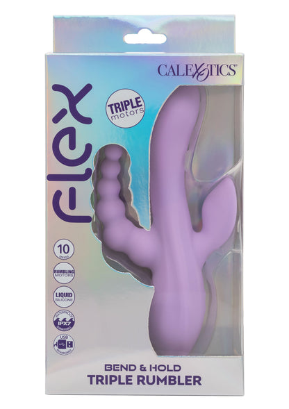 Bend & Hold Triple Rumbler Vibrator PURPLE - 1