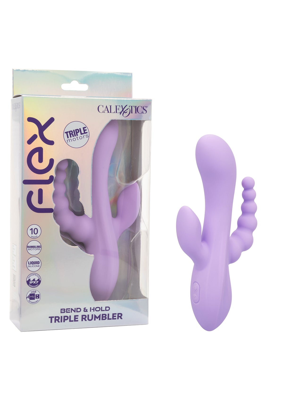 Bend & Hold Triple Rumbler Vibrator PURPLE - 8