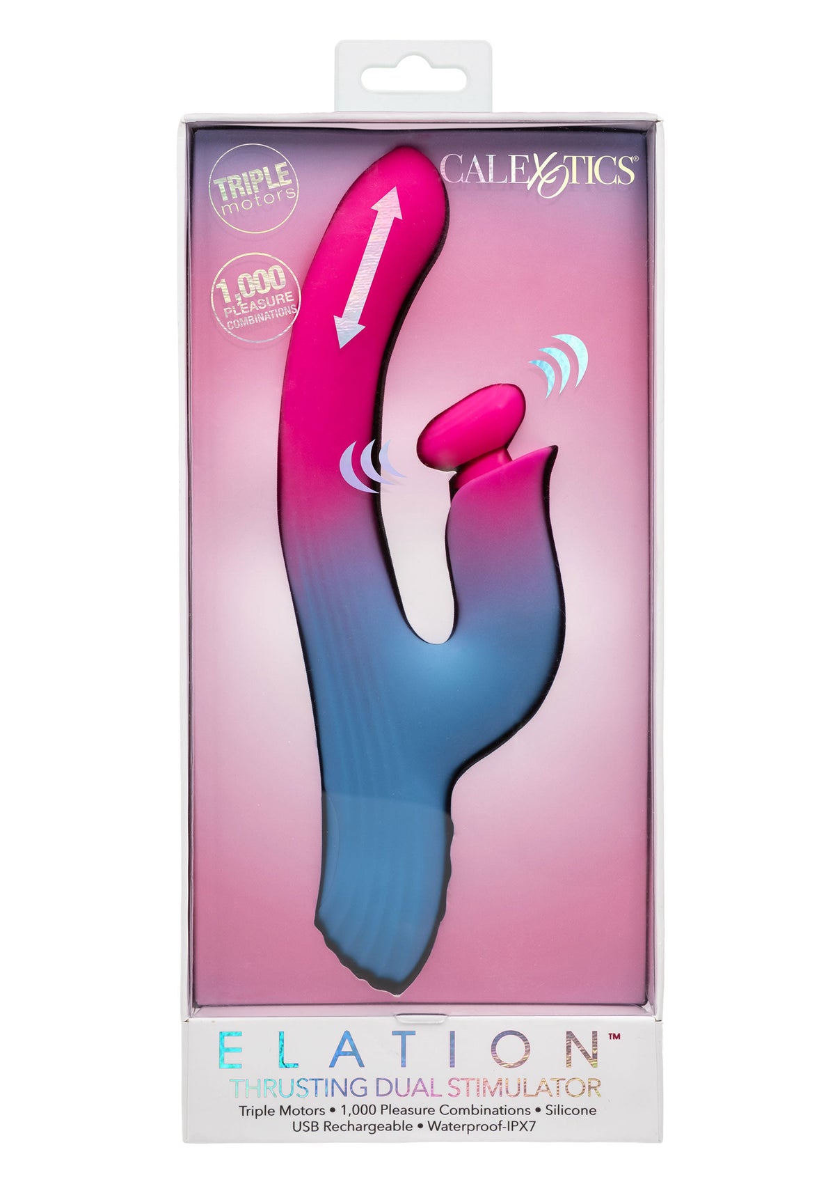 Dual Stimulator Thrusting Vibrator BLUE - 1
