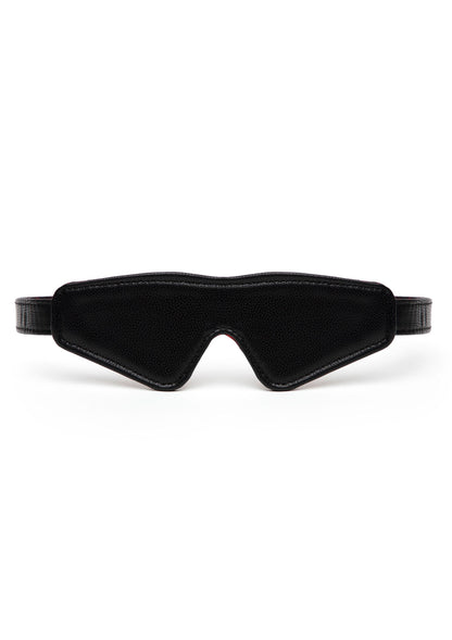 Reverse PU Leather Blindfold RED - 3