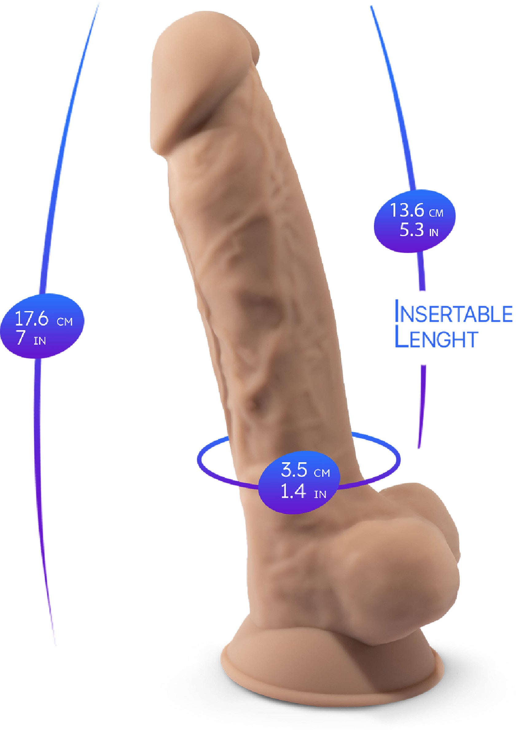 Silex-D Dildo Model 7 Inch SKIN - 1