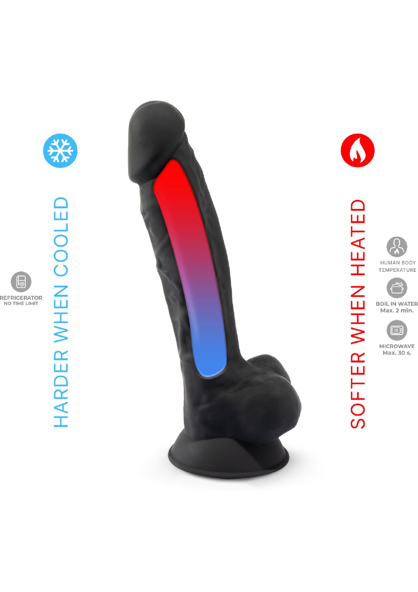 Silex-D Dildo Model 8 Inch BLACK - 2