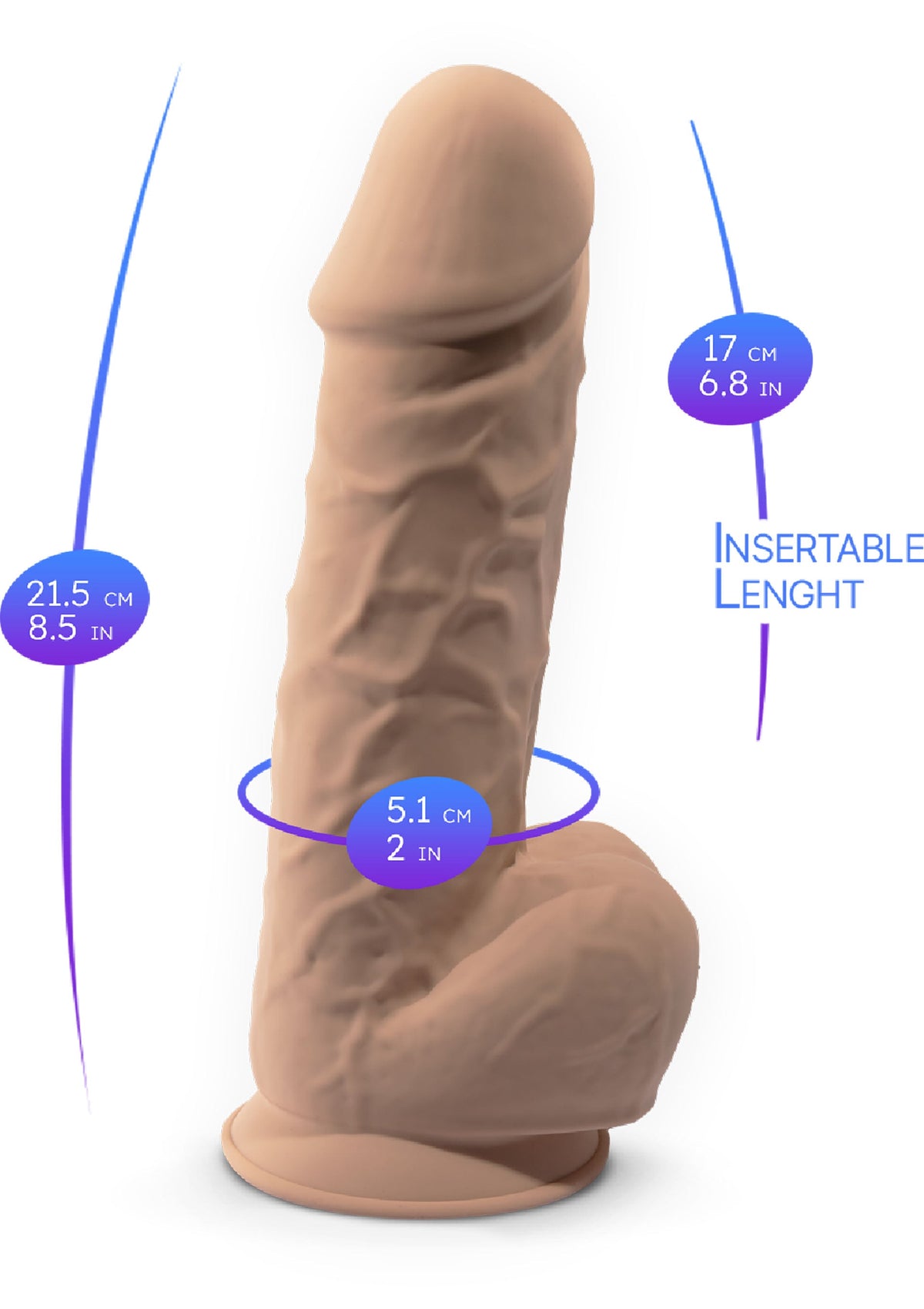 Dildo Model 8.5 inch SKIN - 6