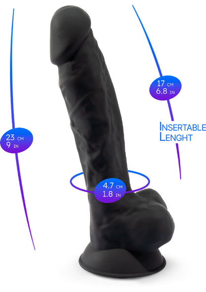 Silex-D Dildo Model 9 Inch BLACK - 0