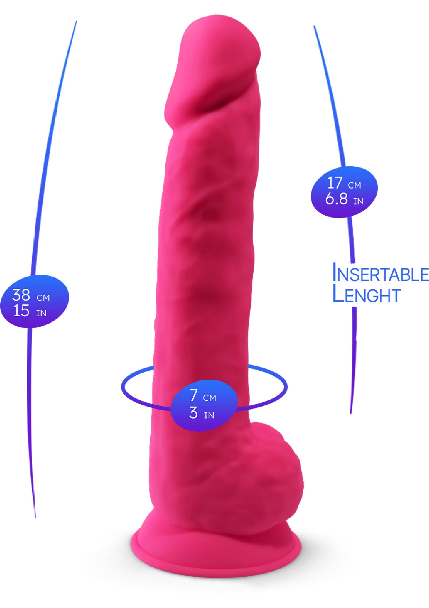 Silex-D Dildo Model 15 Inch PINK - 6