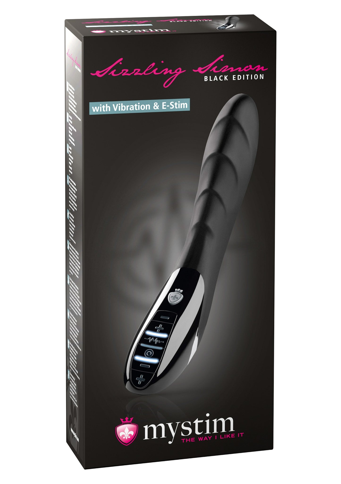 MyStim Sizzling Simon Estim Vibrator BLACK - 0