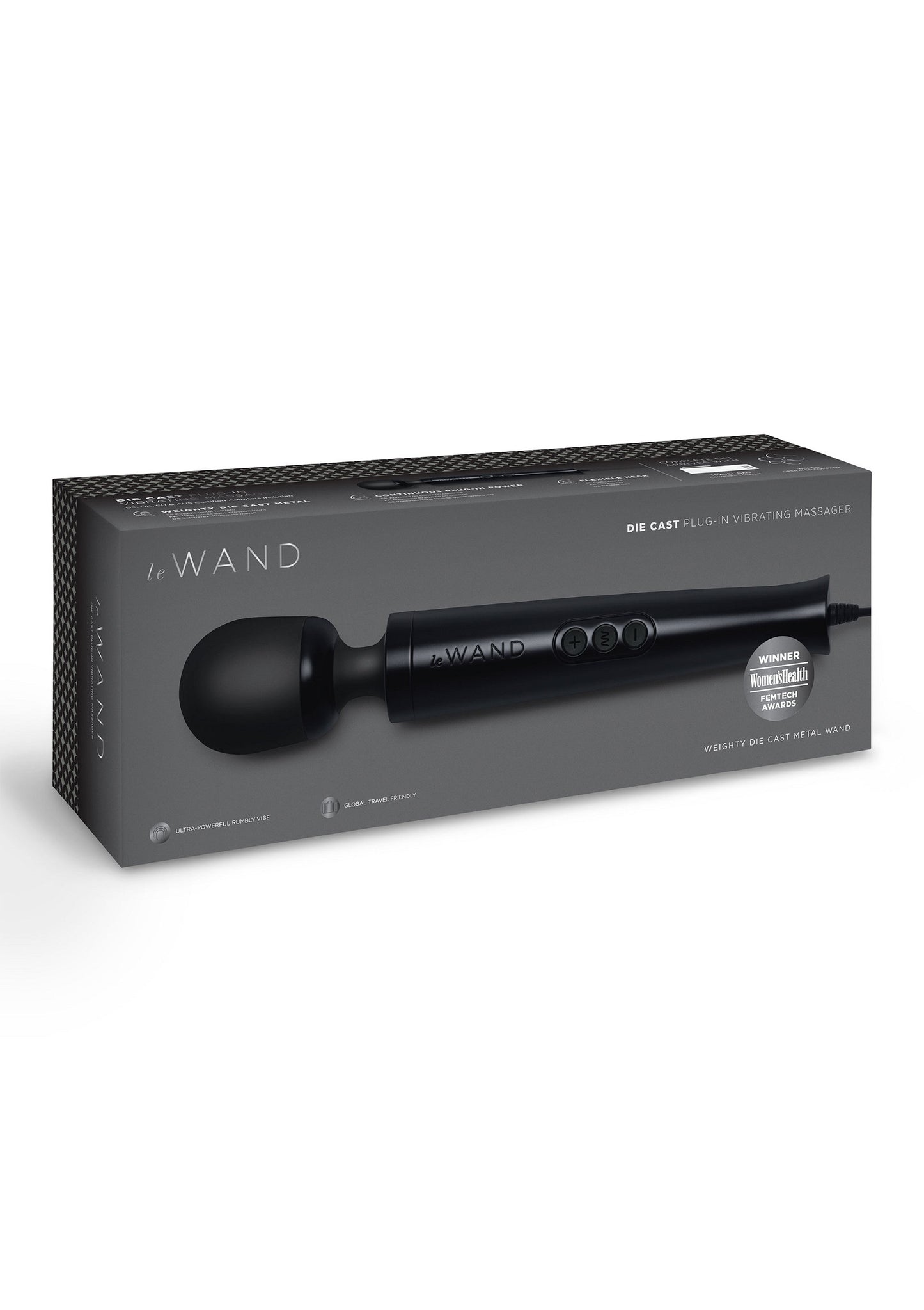 Le Wand Die Cast Plug-In Vibrating Massager BLACK - 2