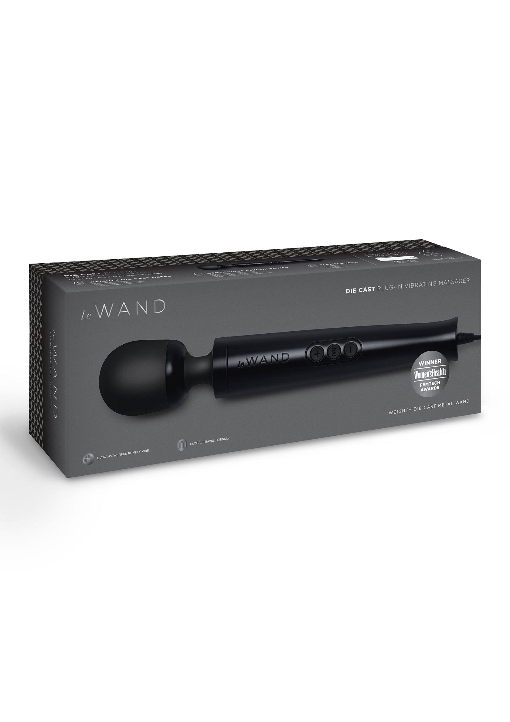 Le Wand Die Cast Plug-In Vibrating Massager BLACK - 2