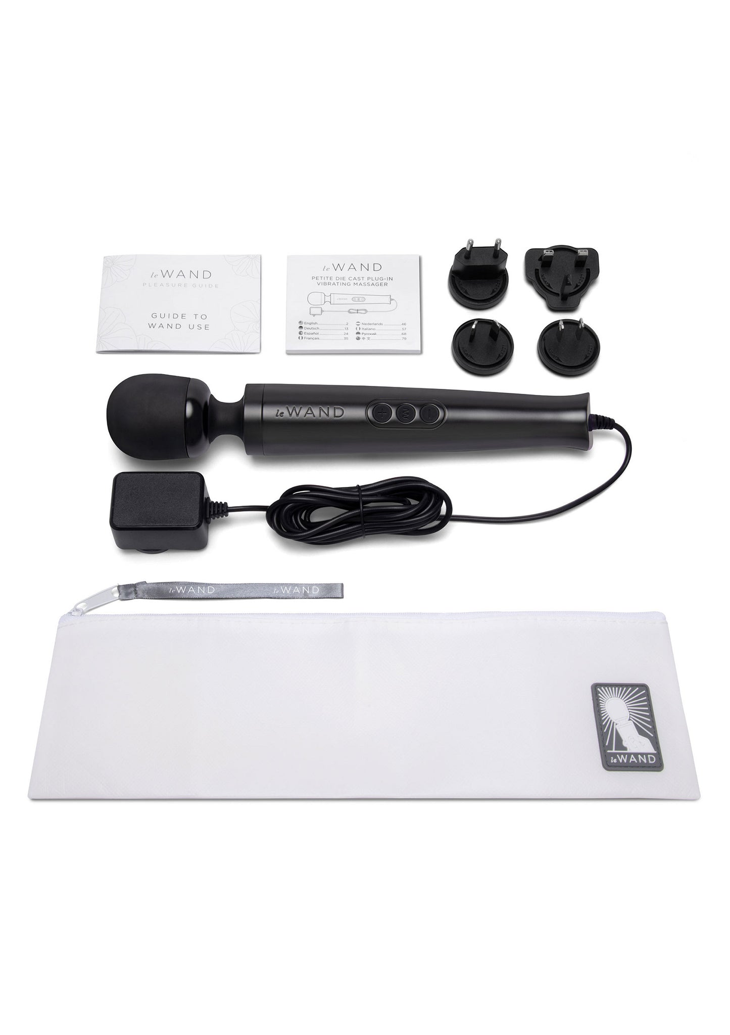 Le Wand Die Cast Plug-In Vibrating Massager BLACK - 1