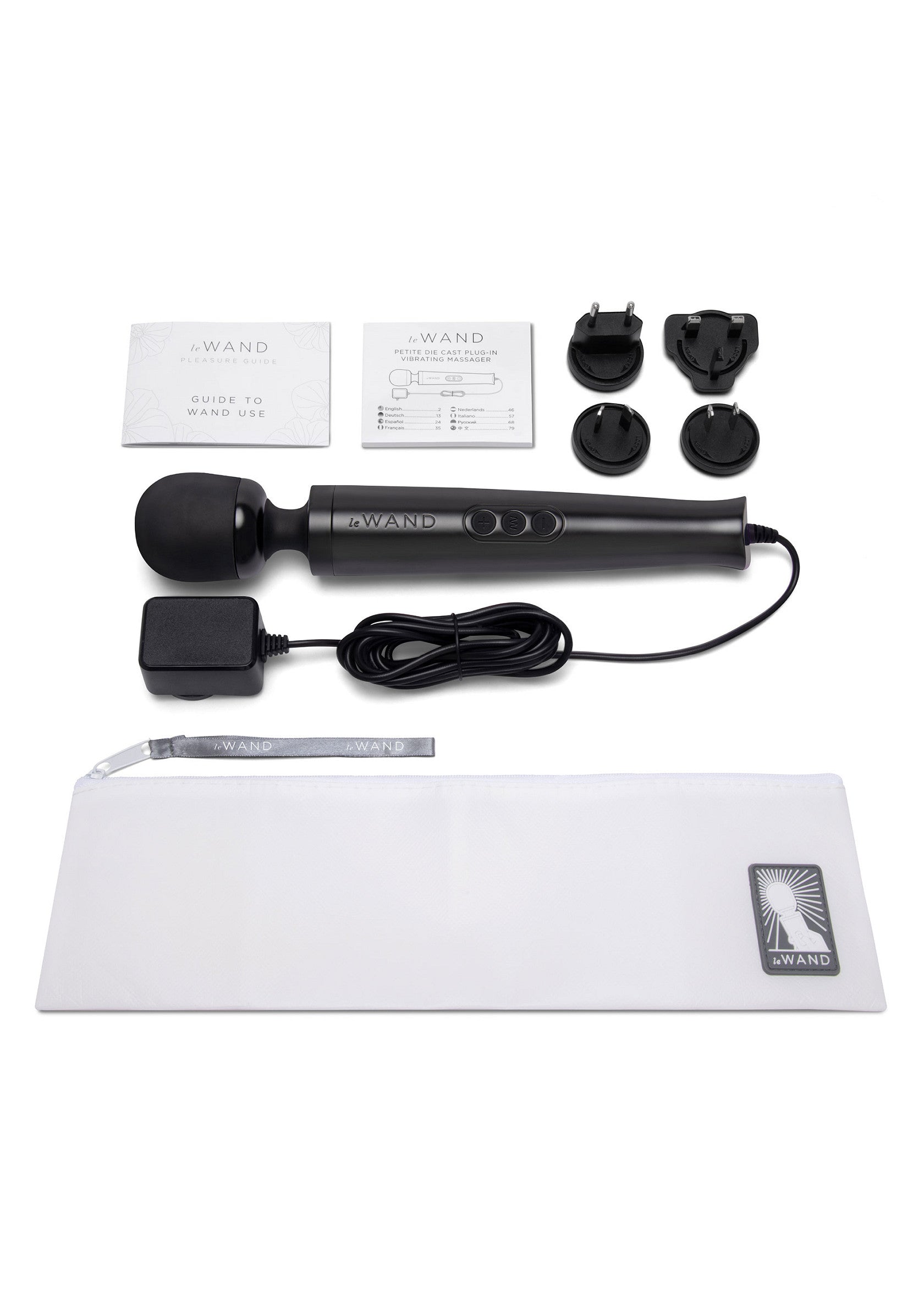 Le Wand Die Cast Plug-In Vibrating Massager BLACK - 1