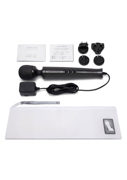 Le Wand Die Cast Plug-In Vibrating Massager BLACK - 1