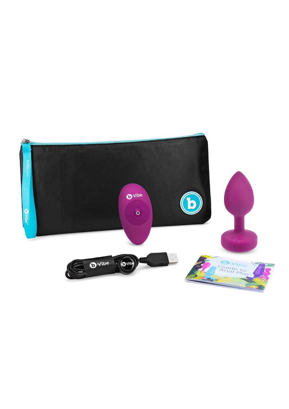 B-Vibe Vibrating Jewel Plug S/M FUCHSIA - 1