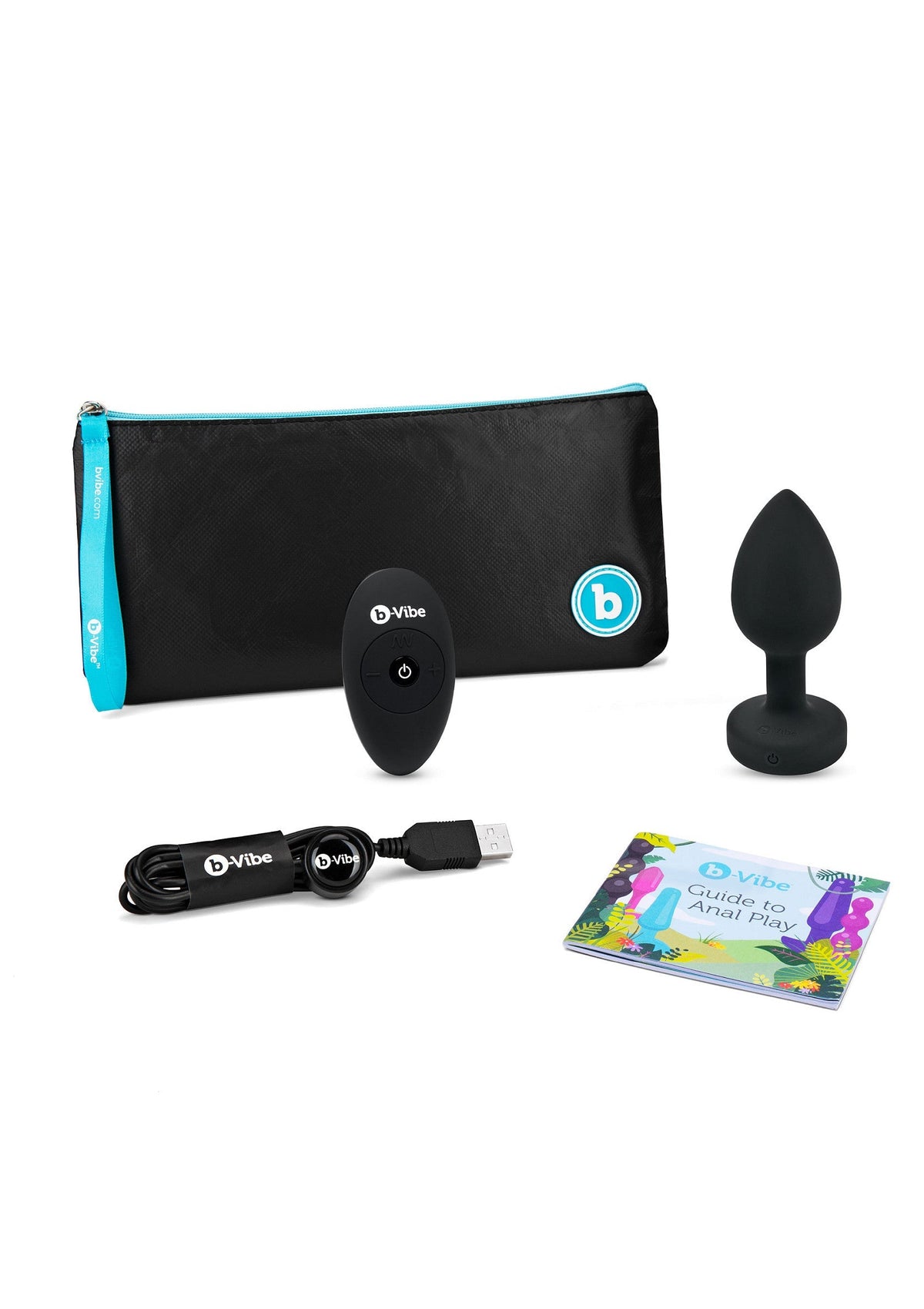 B-Vibe Vibrating Jewel Plug M/L BLACK - 5