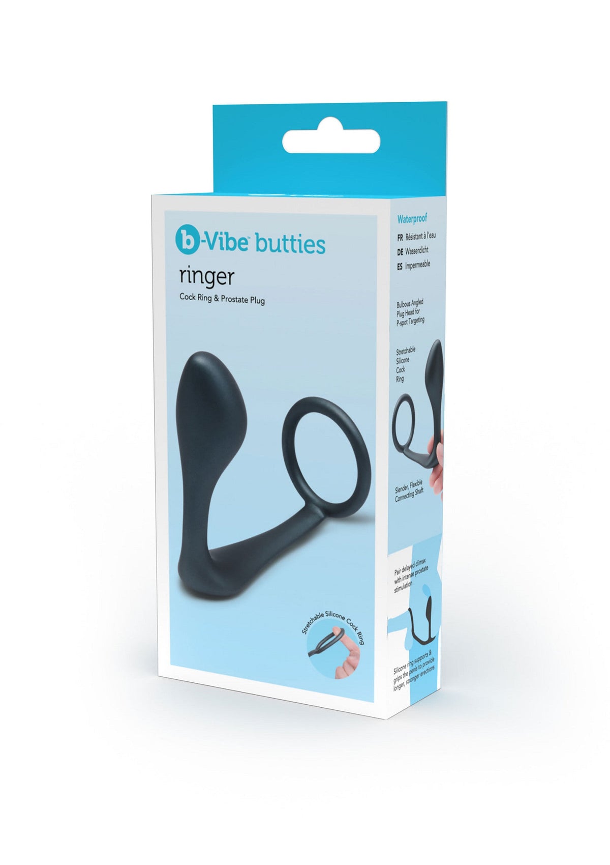 B-Vibe Ringer Cock Ring & Plug BLACK - 1