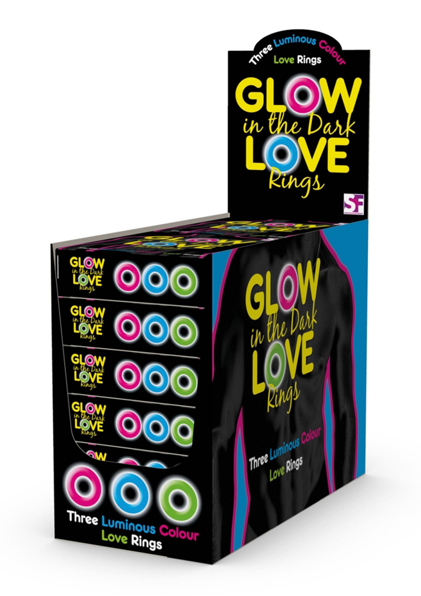 S&F Glow In The Dark Love Rings MULTICOLOR - 0