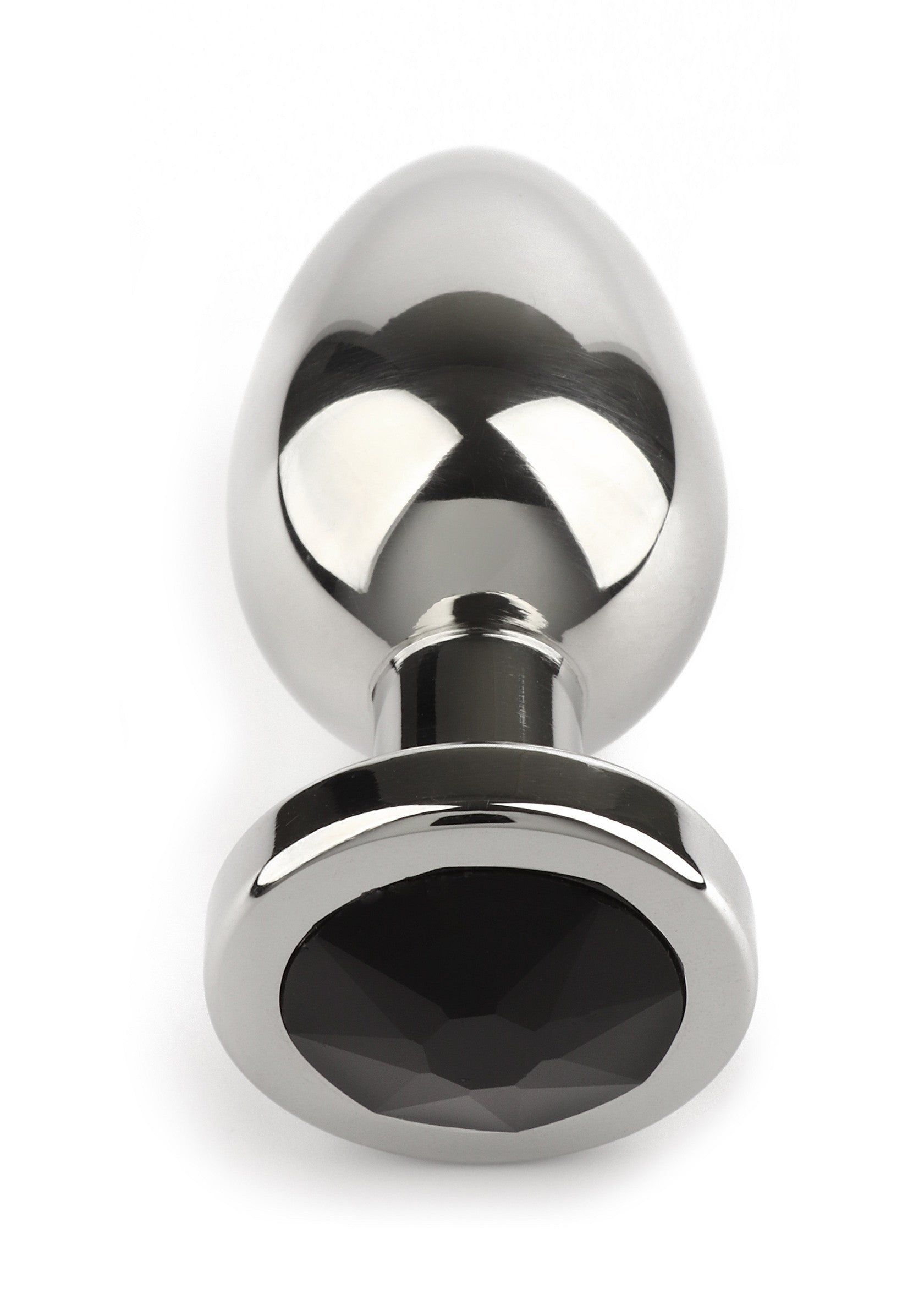 Mr. Steel Jewled Butt Plug Small BLACK - 5