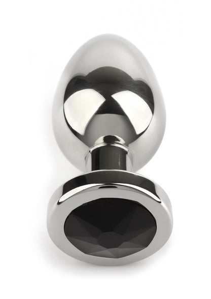 Mr. Steel Jewled Butt Plug Small BLACK - 5