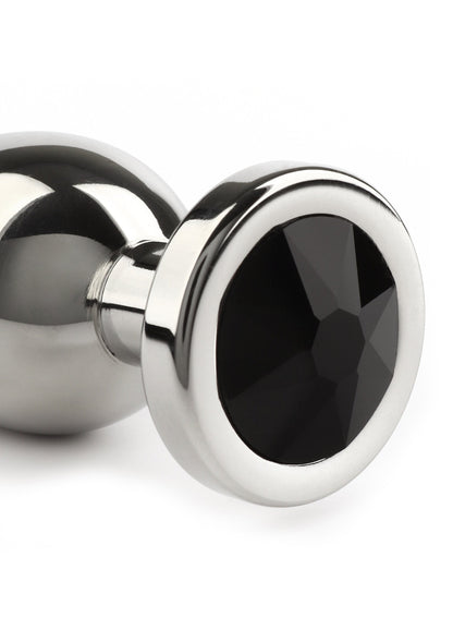 Jewled Butt Plug Small BLACK - 3