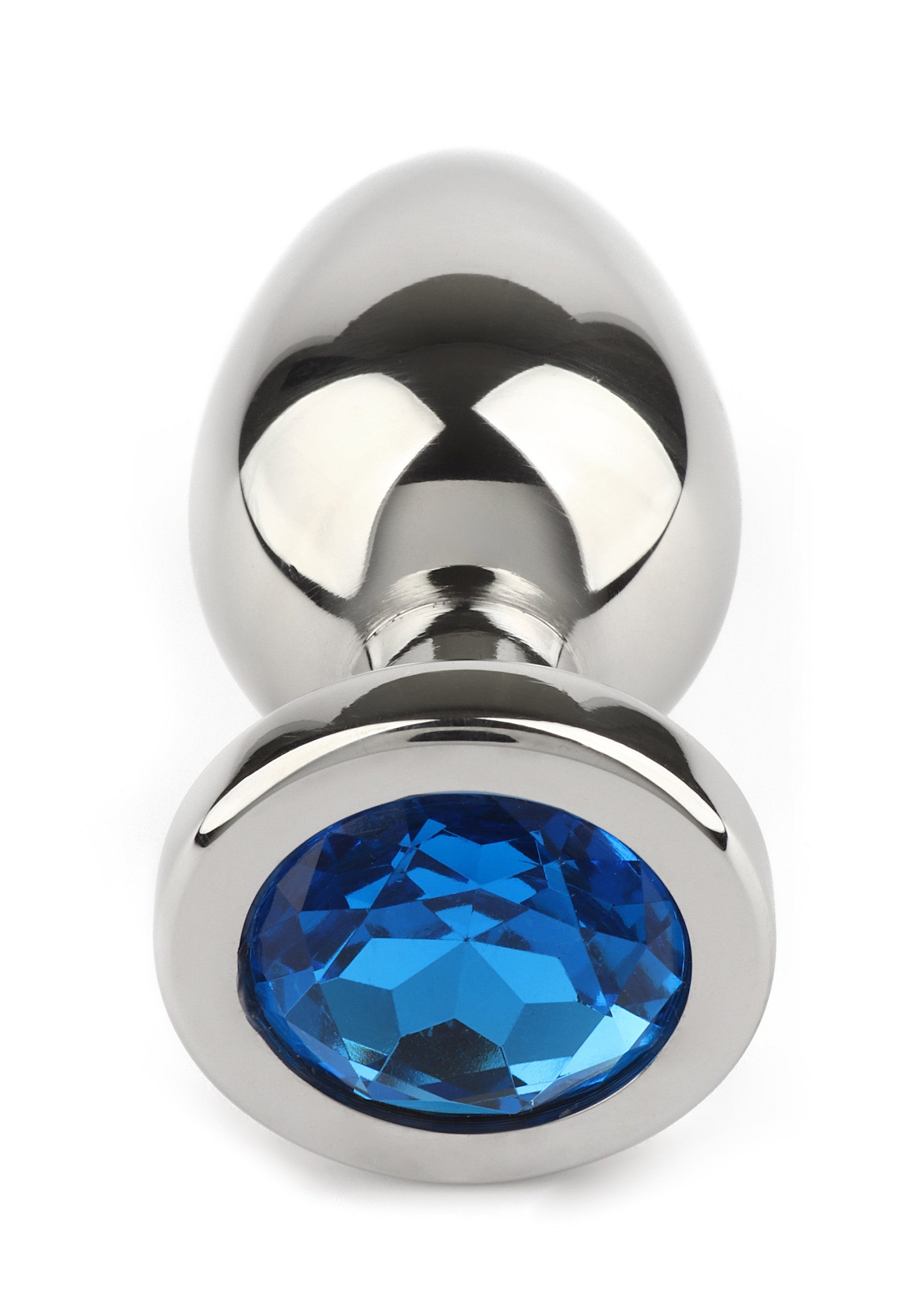 Mr. Steel Jewled Butt Plug Small BLUE - 0