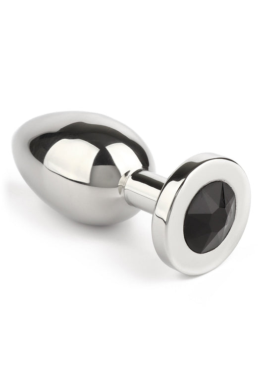 Jewled Butt Plug Medium - Zwart