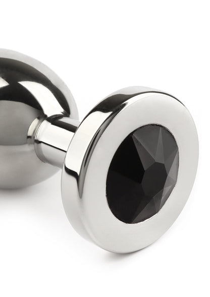 Jewled Butt Plug Medium BLACK - 3