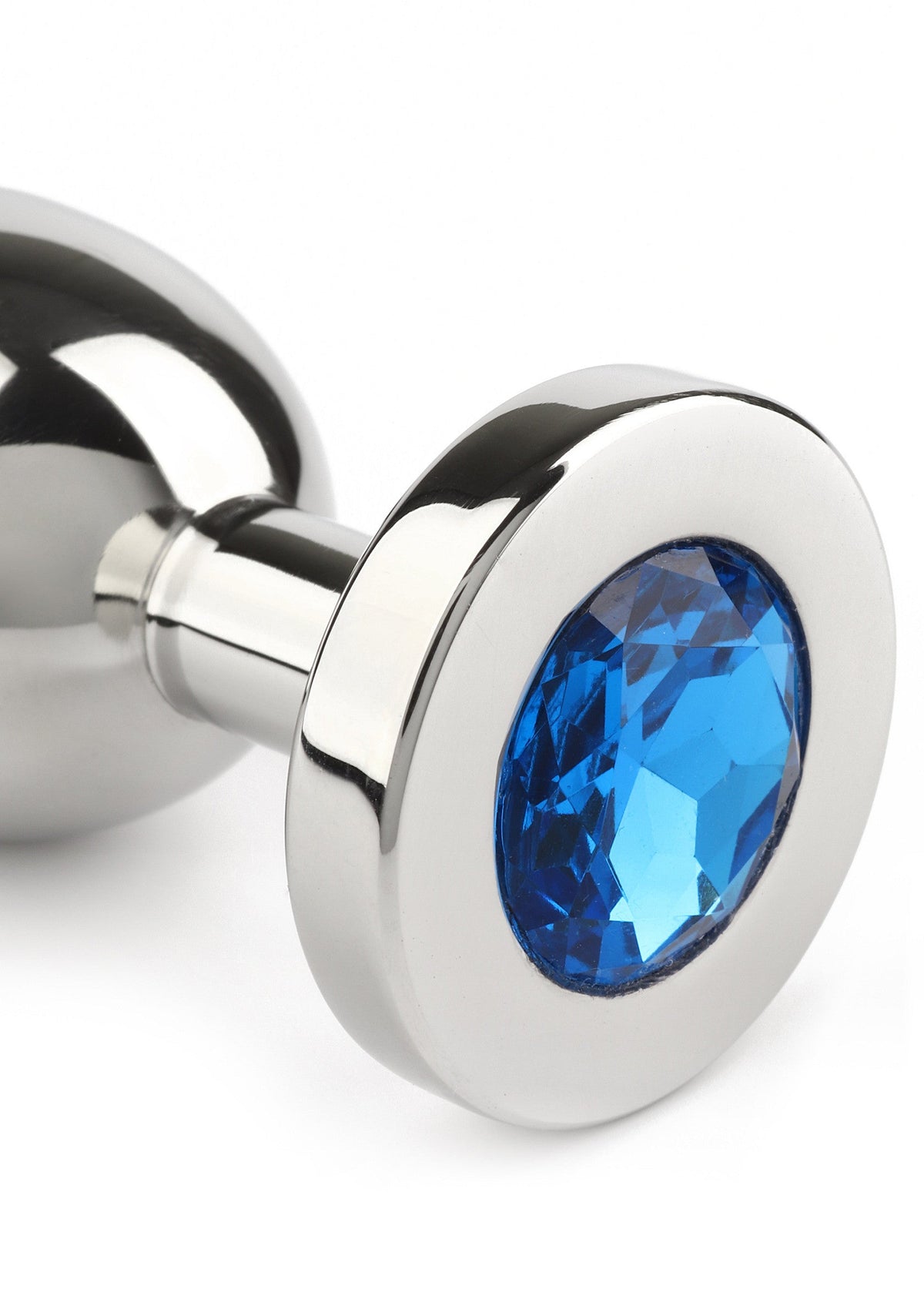 Jewled Butt Plug Medium BLUE - 3