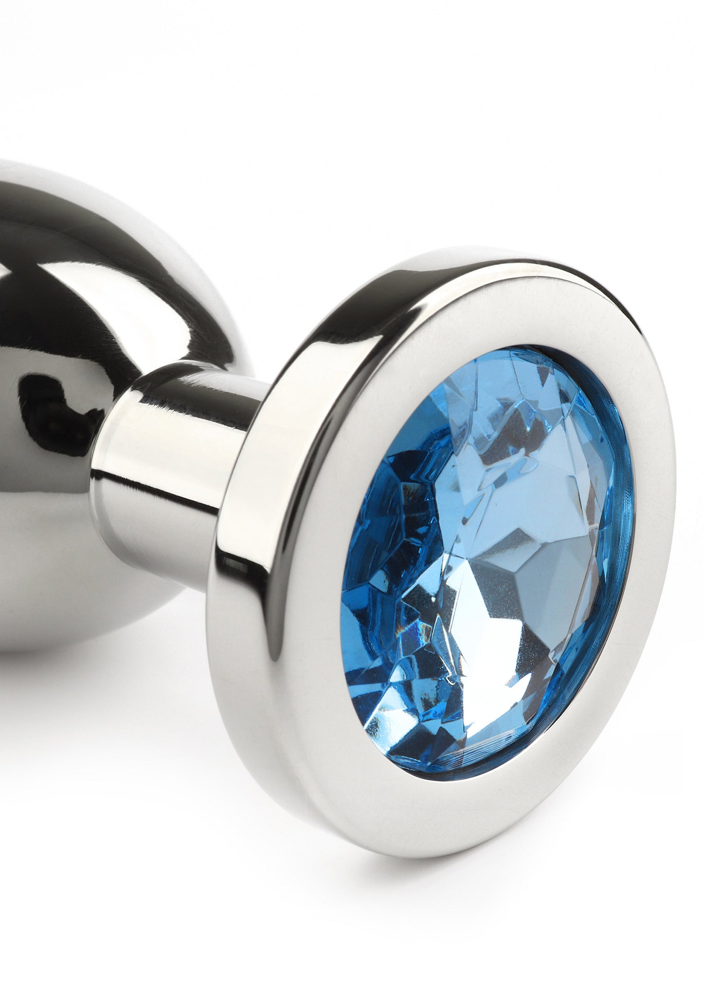 Mr. Steel Jewled Butt Plug Large AQUA - 6