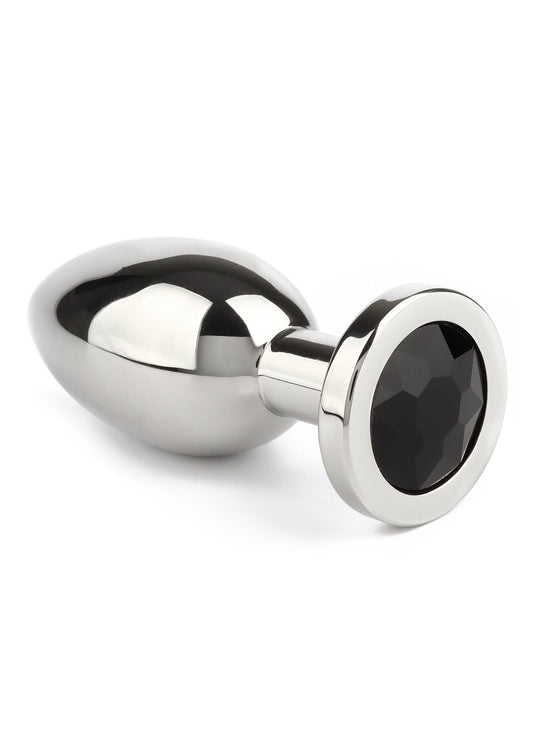 Jewled Butt Plug Large - Zwart
