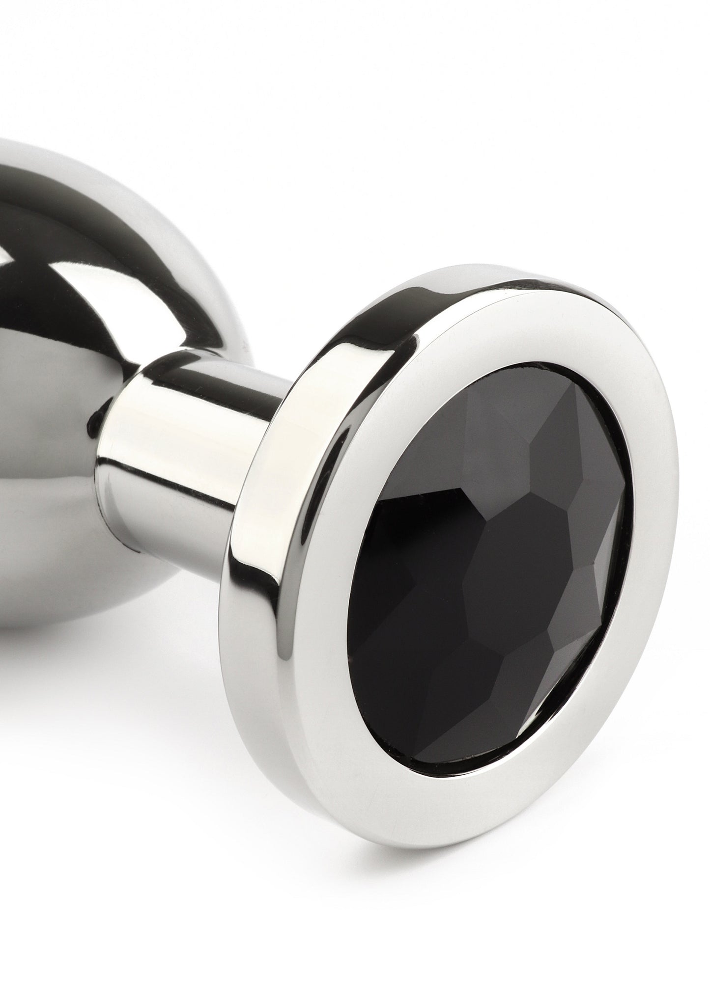 Mr. Steel Jewled Butt Plug Large BLACK - 4