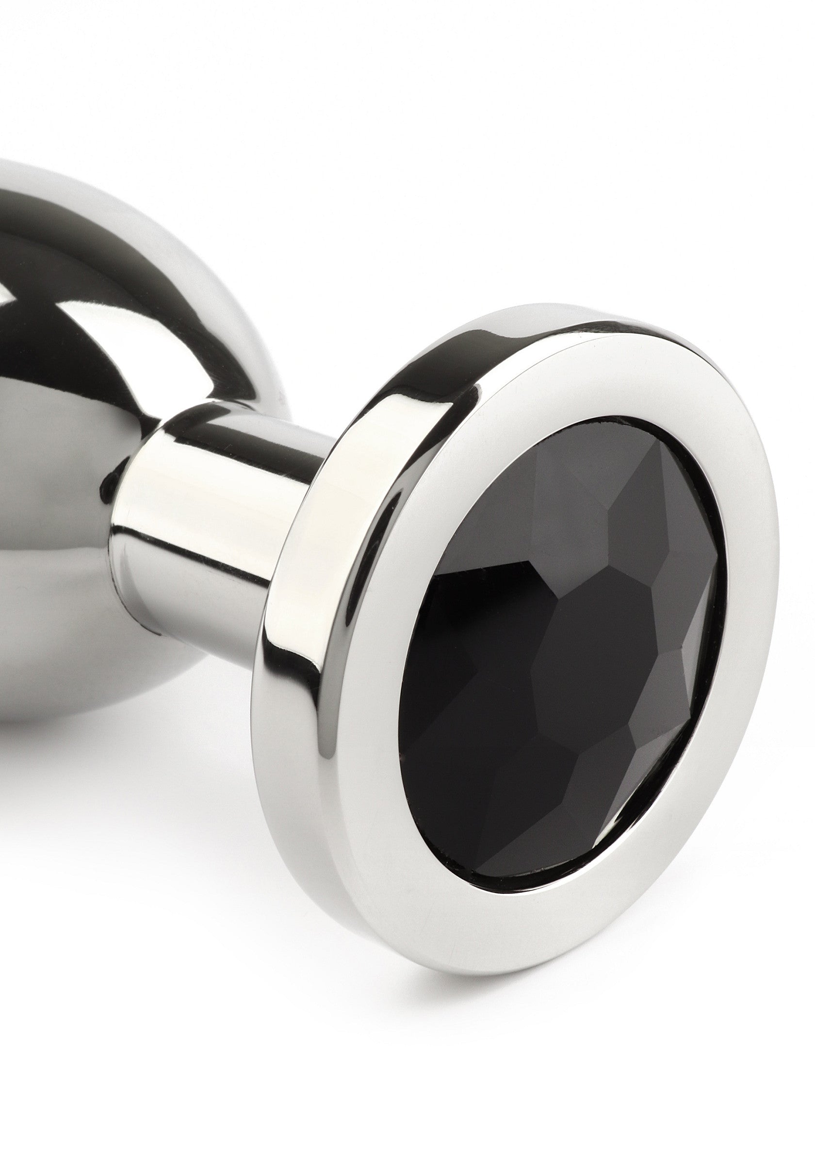 Mr. Steel Jewled Butt Plug Large BLACK - 4