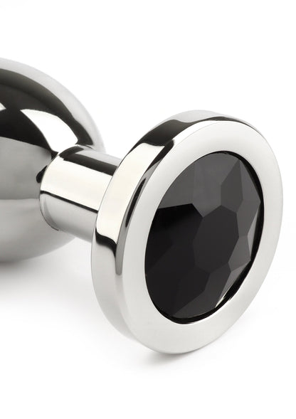 Jewled Butt Plug Large BLACK - 3