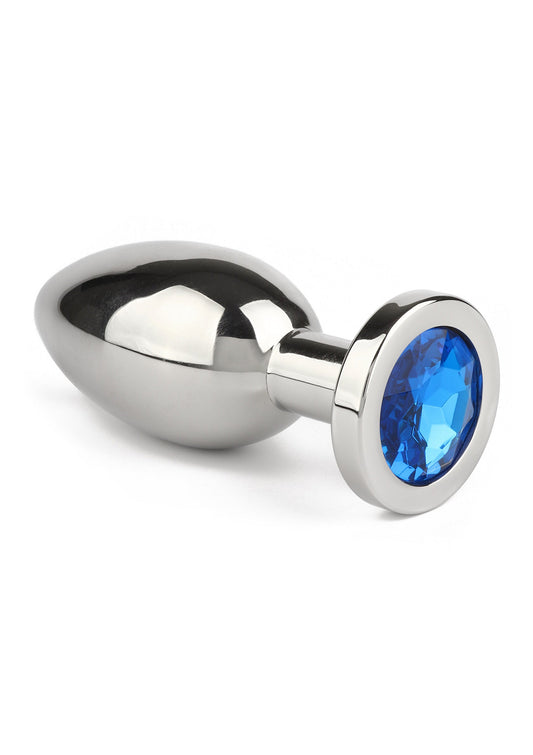 Jewled Butt Plug Large - Blauw